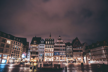 Fototapeta premium Dom-Römer. The city of old old building in the city of Frankfurt am Main. Old houses and buildings in Germany. 10.01.2020 Frankfurt am Main Germany.