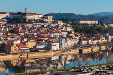 City view of Coimbra, Portugal, with Mondego river