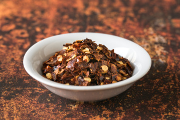 Crushed Red Pepper Flakes in a Bowl