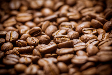 Roasted Arabica Coffee Beans. Coffee beans background.
