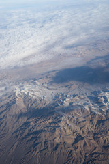 Desert lands of Nevada viewed from airplane