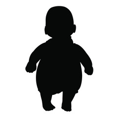 a baby doll silhouette vector
