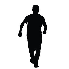 a man running, silhouette vector