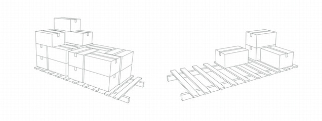 Boxes are folded on a pallet