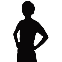 a boy body silhouette vector