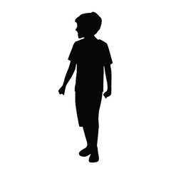 a boy body silhouette vector