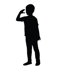 a boy body silhouette vector