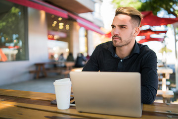 Businessman working on his laptop.