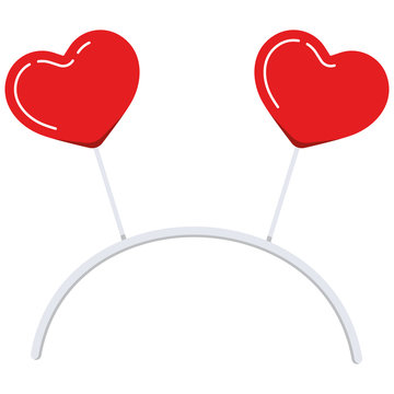 Headband with heart shape ears vector icon isolated on white background.