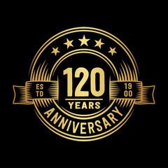120 years anniversary celebration logotype. Vector and illustration.