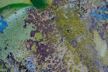 colorful grunge cracked paint concrete wall texture background