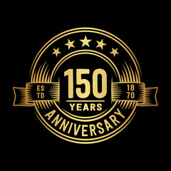 150 years anniversary celebration logotype. Vector and illustration.