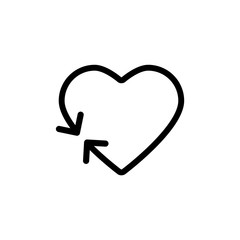 logo Heart with arrow vector illustration, line style icon editable outline. eps 10