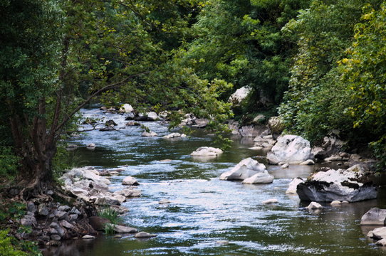 The river Deva through the mountain range of 'Picos de Europa', Cantabria