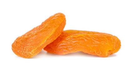 Dried apricots isolated on white background. Healthy food.
