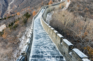 Great Wall of China in snow