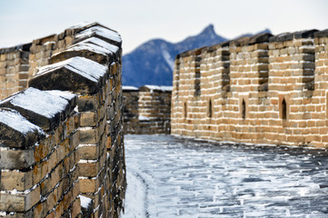 Great Wall of China in snow