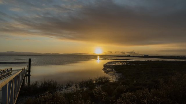 Sunrise time lapse in the wetlands near highway 37 in Vallejo, Ca.