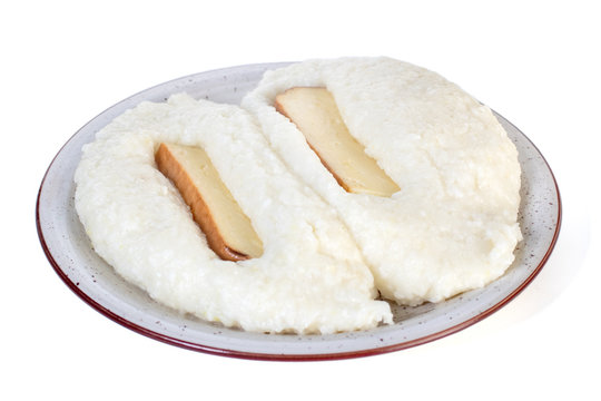 Mengrelian corn mamalica, ghomi with cheese. Georgian traditional food.