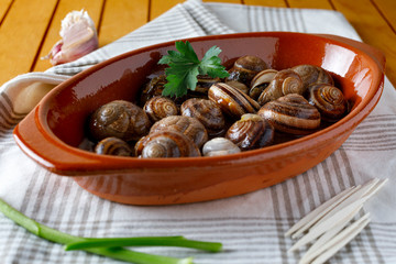 Snails with garlic and parsley