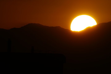 solar disk sunset
