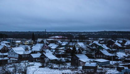 panorama of the country in winter