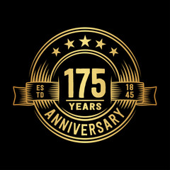 175 years anniversary celebration logotype. Vector and illustration.