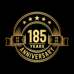 185 years anniversary celebration logotype. Vector and illustration.