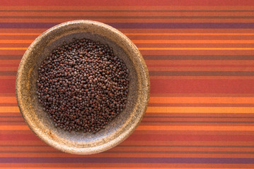Brown Mustard Seeds in a Bowl