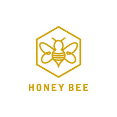 HONEY BEE LOGO ICON VECTOR