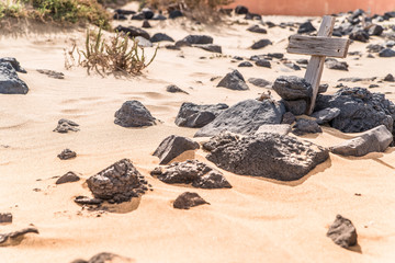 Cemetery of Cofete. A abandoned cemetery in the south of Fuerteventura