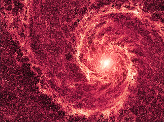 Galaxy in the universe closeup. Space swirl background. Spiral galaxy in deep cosmos by Hubble...