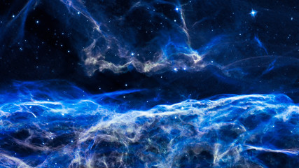 Nebula and galaxies in the universe. Abstract space background. Panoramic photo of deep cosmos like...