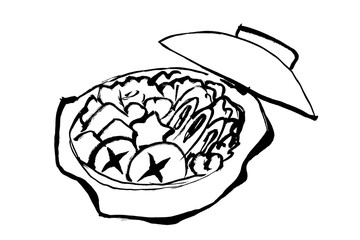 筆絵　鍋料理
