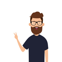 young man with beard and eyeglasses avatar character