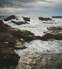  moodish scene with dramatic cloudy sky  landscape at Bali island