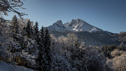 mountains winter snow alps bavaria