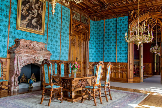 Turquoise hall at Lednice castle. Czech republic