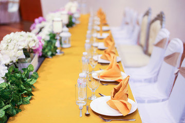  Dining table decorated for weddings held in Malaysia.