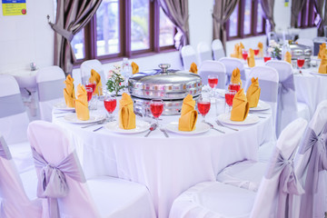  Dining table decorated for weddings held in Malaysia.