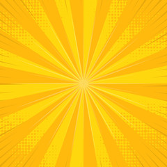 Template vintage pop art yellow and orange background. Banner wallpaper. Your text here. Vector illustration.