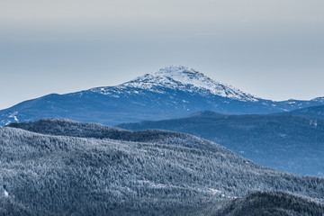 Winter view of Adirondack High Peaks from Cascade Mountain