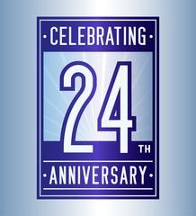 24 years logo design template. Anniversary vector and illustration.