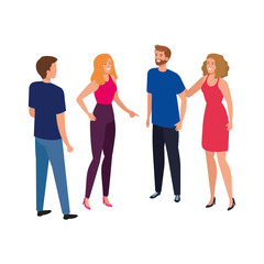 Obraz premium group of young people isolated icon