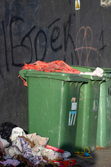 recycling bins in the street