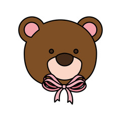 face of cute teddy bear isolated icon