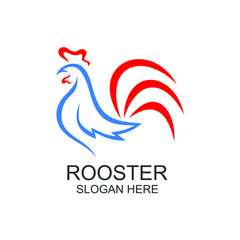 Rooster chicken logo design vector