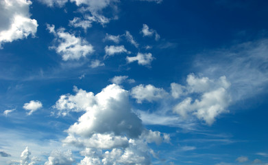Naklejka na ściany i meble white cloud on blue sky background