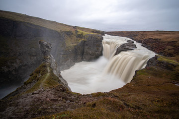 Obraz premium the stunning view along the waterfall circle hike in Laugarfell iceland