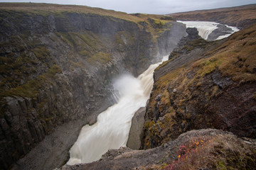 the stunning view along the waterfall circle hike in Laugarfell iceland